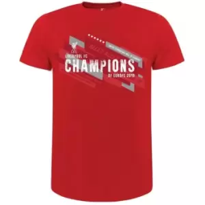 Liverpool FC Mens Champions Of Europe T Shirt (S) (Red)