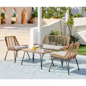 Furniture Box FurnitureBox Lisbon Outdoor Sofa Set 4 Seat Brown