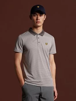 Lyle & Scott Golf Microstripe Polo Top - Grey Size M Men