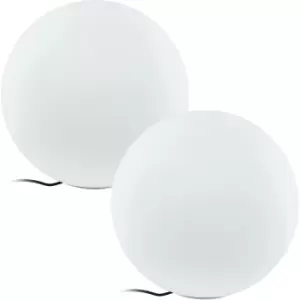 2 PACK IP65 Outdoor Garden Ball Light White Plastic 1x 40W E27 500mm Globe