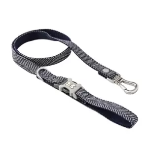 Hugo & Hudson Herringbone Tweed Dog Lead Navy