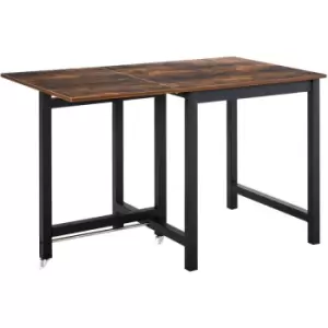 HOMCOM Drop Leaf Kitchen Foldable Table Folding Table Foldable for Dining Room - Brown