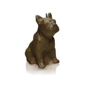 Brown Low Poly Bulldog Candle