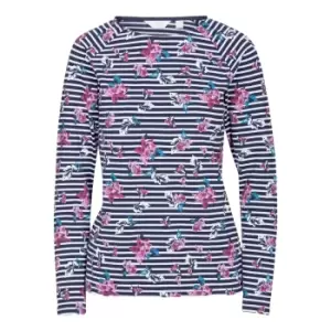 Trespass Womens/Ladies Dellini Floral Long-Sleeved Top (S) (Black/White/Pink/Blue Stripe)