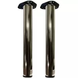 Table Leg Metal 60mm x 710mm Chrome - Pack of 2