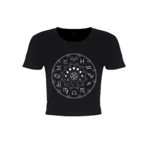 Grindstore Womens/Ladies Zodiac Pentagram Crop Top (X Large (UK 14-16)) (Black)