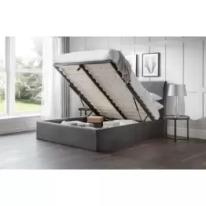 Grey Quilted Velvet Ottoman Bed 5ft Kingsize 150cm - Waltham