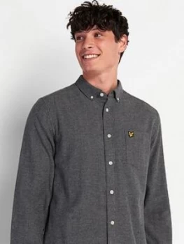 Lyle & Scott Brushed Herringbone Shirt - Grey