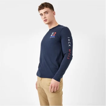 Jack Wills Maxwell Long Sleeve T-Shirt - Navy