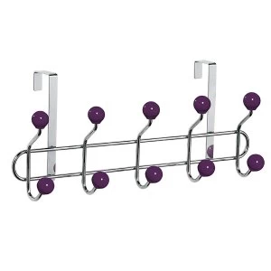 Premier Housewares Over-Door 10 Hook Hanger - Purple