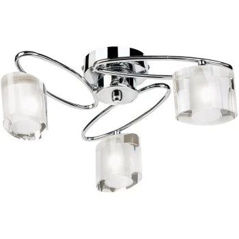 Endon Sonata - 3 Light Semi Flush Multi Arm Ceiling Light Chrome, Clear Crystal, G9