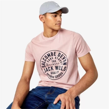 Jack Wills Cornhill Logo T-Shirt - Dusty Pink