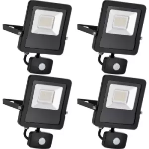 4 PACK Outdoor IP65 Automatic Floodlight - 30W Cool White LED - PIR Sensor