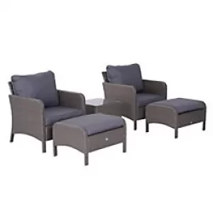 Outsunny Rattan Sofa Set 860-066V01 Grey