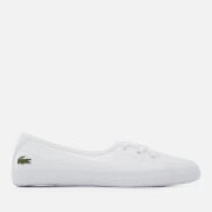 Lacoste Womens Ziane Chunky BL Leather 3-Eye Pumps - White/White - UK 3 - White/White