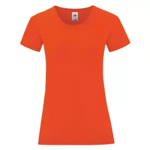 Fruit Of The Loom Womens/Ladies Iconic T-Shirt (XL) (Flame Red)