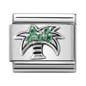 Nomination CLASSIC Silvershine Symbols Palm With Green Cubic...