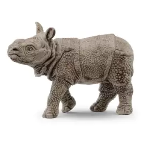 Schleich Wild Life Indian Rhinoceros Baby Toy Figure, 3 To 8 Years, Grey (14860)