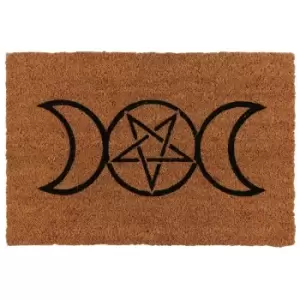 Something Different Triple Moon Door Mat (40cm x 60cm x 2cm) (Brown) - Brown