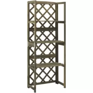 Trellis with Shelves Grey 55x30x140cm Solid Fir Wood Vidaxl Grey