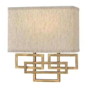 2 Light Indoor Wall Light Brushed Bronze, E14