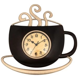 Tearoom Steaming Coffee Clock