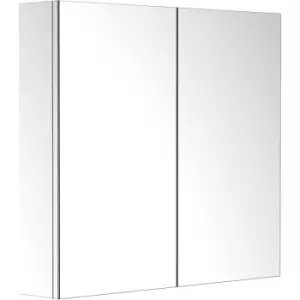 Stainless Steel Wall mounted Bathroom Mirror Storage Cabinet Double Doors 600mm (W) - Homcom