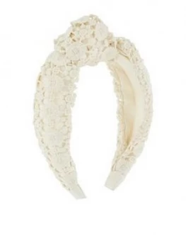 Accessorize Delicate Lace Headband - Pearl