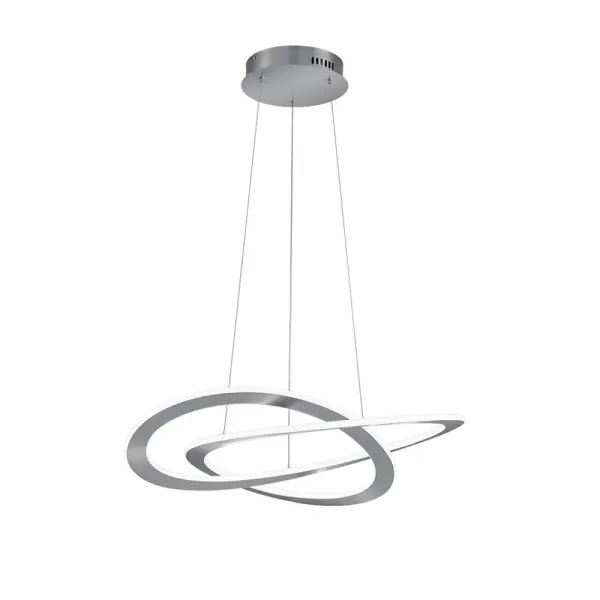 Oakland Modern 52W LED Pendant Ceiling Light Nickel Matt 3000K