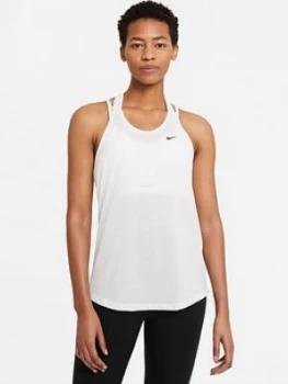 Nike Training Dry Essentials Elastika Tank, White, Size XS, Women