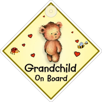 Suction Cup Diamond Window Sign - Grandchild On Board- CASTLE PROMOTIONS- DH56