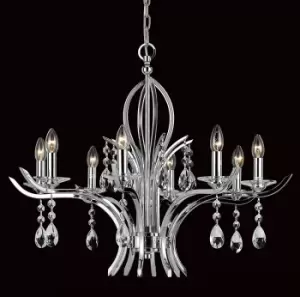 Turin Chrome With Crystal 8 Arm Chandelier