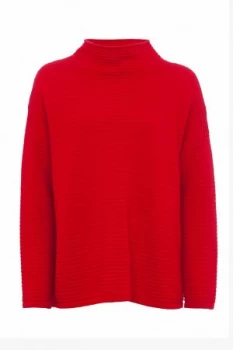 French Connection Lena Knits High Neck Jumper Red