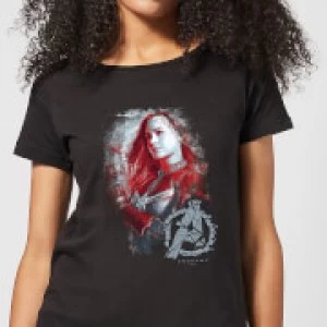 Avengers Endgame Captain Marvel Brushed Womens T-Shirt - Black