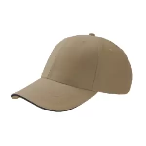 Atlantis Sport Sandwich 6 Panel Baseball Cap (Pack of 2) (One Size) (Khaki)