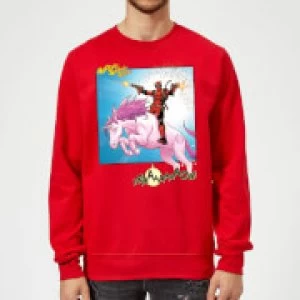 Marvel Deadpool Unicorn Battle Sweatshirt - Red - XXL