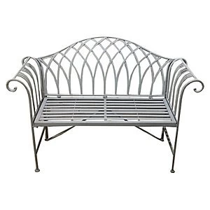 Wrought Iron Bench Grey