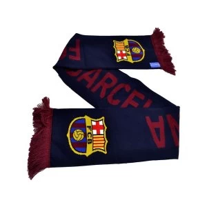 FC Barcelona High Def Jacquard Knit Navy Scarf