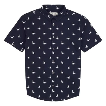 Jack Wills Wills Boys Printed Shirt - Blue