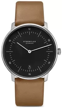 STERNGLAS S01-NA03-PR01 Mens Naos Black Dial Brown Watch