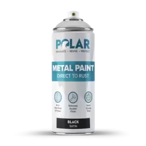 Polar Specialist Coatings Polar Direct to Metal Satin Black Spray Paint 400ml