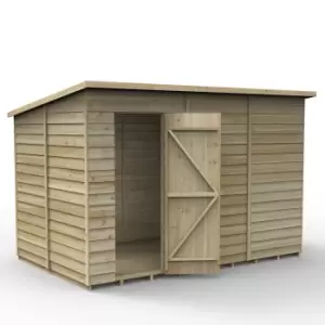 Forest Garden 10X6 Ft Pent Overlap Wooden Shed With Floor - Assembly Service Included