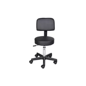 Swivel Desk Chair Stool Height Adjustable 5 Wheels Stool Office Black - Homcom