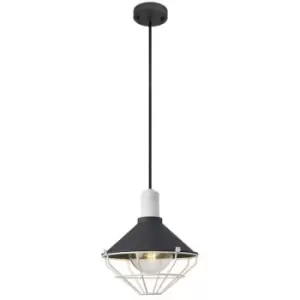 Ceiling Pendant, 1 Light E27, IP65, Anthracite, Matt White - Luminosa Lighting