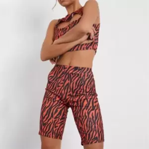 I Saw It First Tiger Print Cycling Shorts - Black