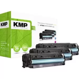 KMP H-T122 CMY Toner cartridge Set replaced HP 304A, CC531A, CC532A, CC533A Cyan, Magenta, Yellow 2800 Sides Compatible Toner cartridge combo pack