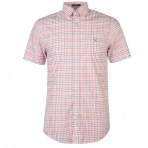 Gant Short Sleeved Gingham Shirt Mens - Pink Rose 613