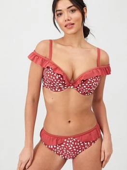 Panache Mila Frill Bikini Bottom - Brick Red, Brick Red, Size 18, Women