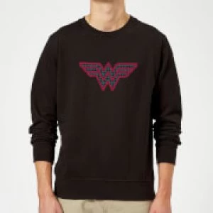 Justice League Wonder Woman Retro Grid Logo Sweatshirt - Black - 5XL