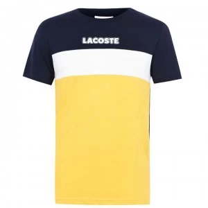 Lacoste Colour Block T Shirt - Yellow/Navy 4SC